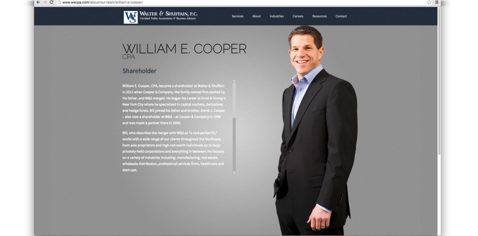 Interior page - profile of team member profile